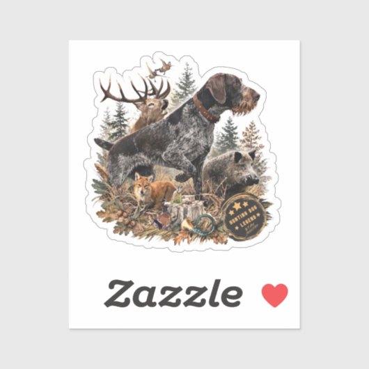 Duitse Staande Draadhar Sticker (Vel)