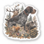 Duitse Staande Draadhar Sticker (Voorkant)