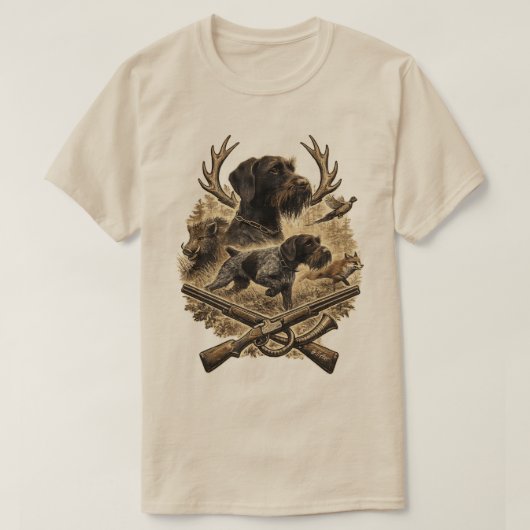 Duitse Staande Draadhar T-shirt (Design voorkant)