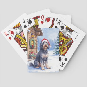 Duitse Staande Draadharde Snowlodge Kerstmannenhoe Pokerkaarten
