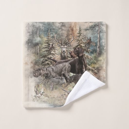 Duitse Staande Draadharige Pointer Bad Handdoek (Wasdoekje)