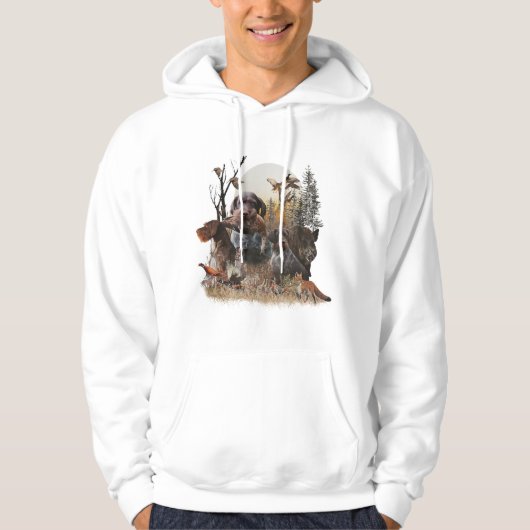 Duitse Staande Draadharige Pointer Hoodie (Voorkant)