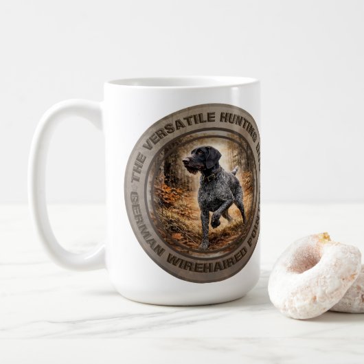 Duitse Staande Draadharige Pointer Koffiemok (Met donut)