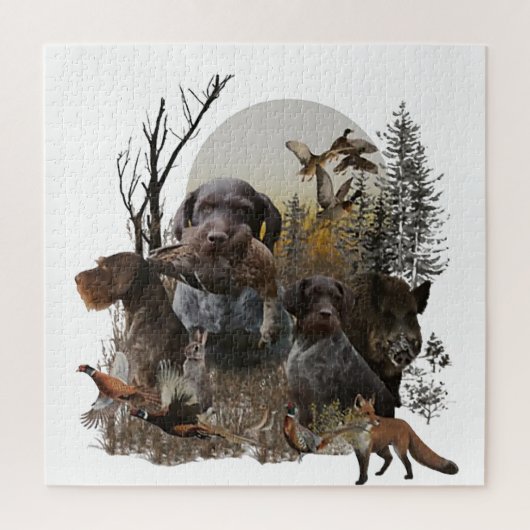 Duitse Staande Draadharige Pointer Legpuzzel (Verticaal)