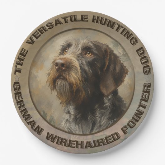Duitse Staande Draadharige Pointer Papieren Bordje (Voorkant)