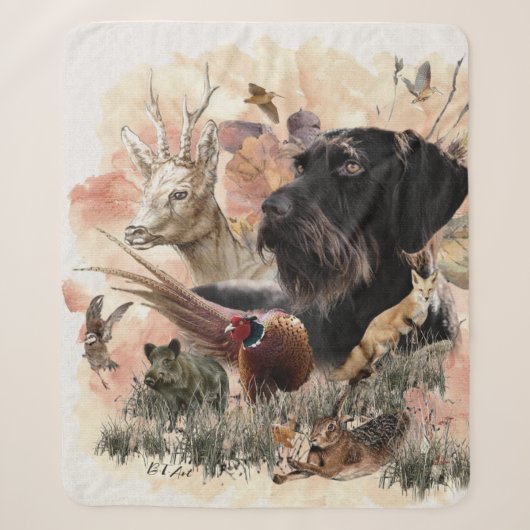 Duitse Staande Draadharige Pointer Sherpa Deken (Voorkant)