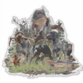 Duitse Staande Draadharige Pointer Sticker (Voorkant)