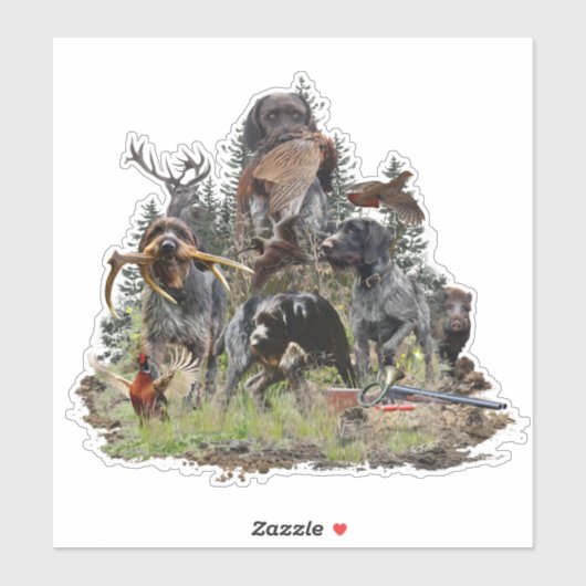 Duitse Staande Draadharige Pointer Sticker (Vel)