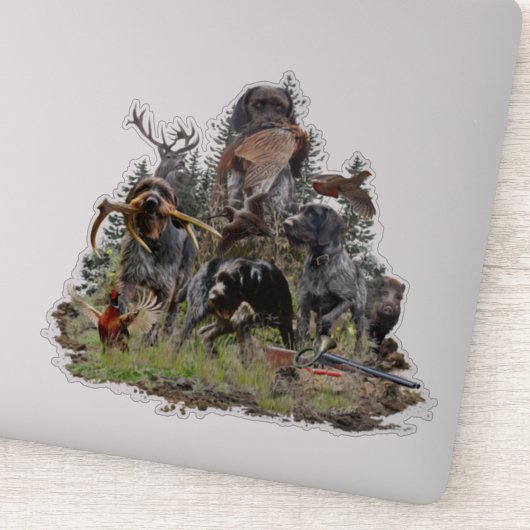 Duitse Staande Draadharige Pointer Sticker (Detail)
