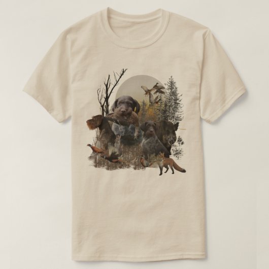 Duitse Staande Draadharige Pointer T-shirt (Design voorkant)