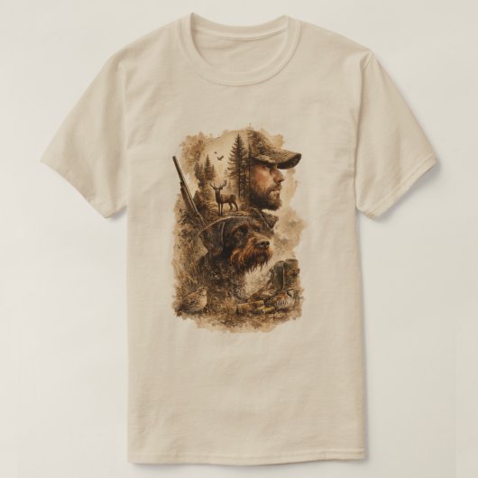 Duitse Staande Draadharige Pointer T-shirt (Design voorkant)