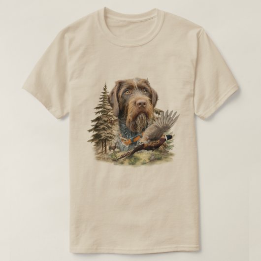 Duitse Staande Draadharige Pointer T-shirt (Design voorkant)