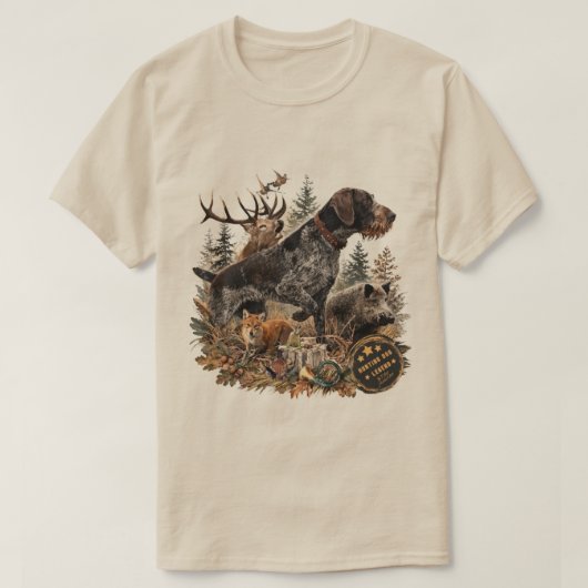 Duitse Staande Draadharige Pointer T-shirt (Design voorkant)
