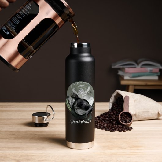 Duitse Staande Draadharige Pointer Waterfles (Koffie (Gedraaid)  )