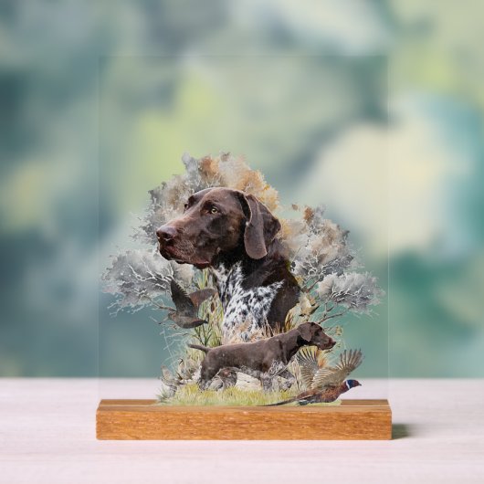 Duitse Staande Hond     Acryl Bord (Neutraal)