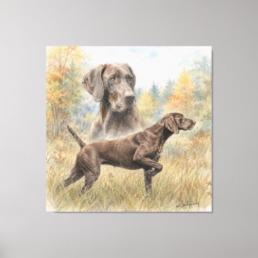 Duitse Staande Hond Canvas Afdruk (Voorkant)