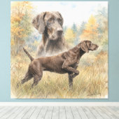 Duitse Staande Hond Canvas Afdruk (Insitu (Houten vloer))