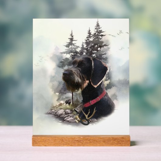 Duitse Staande Hond Draadhaar, GWP Acryl Bord (Neutraal)