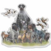 Duitse Staande Hond Draadhaar Sticker (Voorkant)