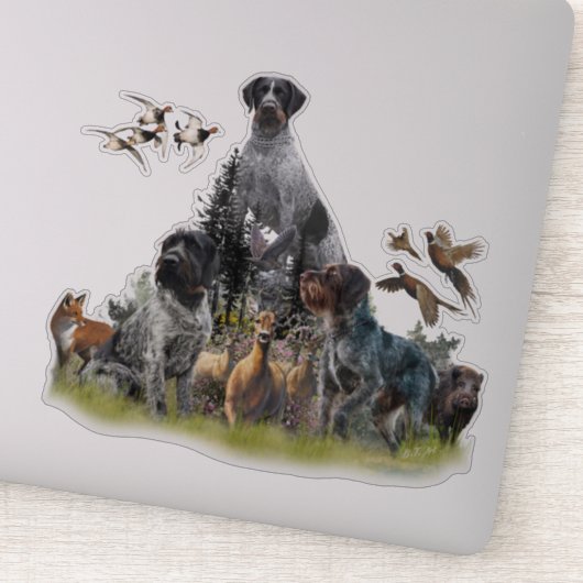 Duitse Staande Hond Draadhaar Sticker (Detail)