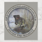 Duitse Staande Hond (draadhaar) Wijn Etiket (Enkel label)