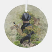Duitse Staande Hond Glas Ornament (Achterkant)