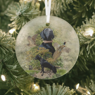 Duitse Staande Hond Glas Ornament