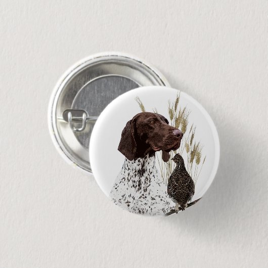 Duitse Staande Hond (GSP)  Ronde Button 3,2 Cm (Voorkant /achterkant)