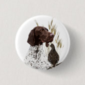 Duitse Staande Hond (GSP)  Ronde Button 3,2 Cm (Voorkant)