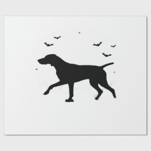 Duitse Staande Hond Halloween Maan Sil Cadeaupapier