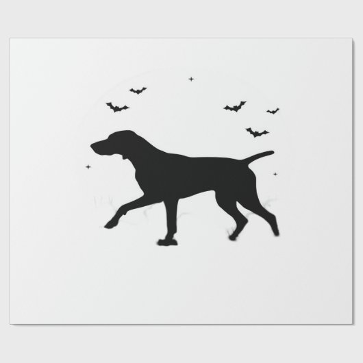 Duitse Staande Hond Halloween Maan Sil Cadeaupapier (Vlak)