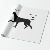 Duitse Staande Hond Halloween Maan Sil Cadeaupapier (Uitgerold)