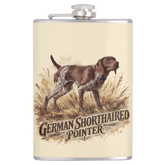 Duitse Staande Hond Heupfles (Voorkant)