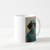 Duitse Staande Hond in Verpleegsterskleding Koffiemok (Voorkant rechts)