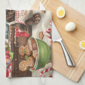 Duitse Staande Hond Kerstbakken: Feestelijk Theedoek (Quarter Fold)