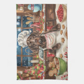 Duitse Staande Hond Kerstbakken: Feestelijk Theedoek (Verticaal)