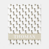 Duitse Staande Hond (Lever & Wit) Fleece Deken (Voorkant)