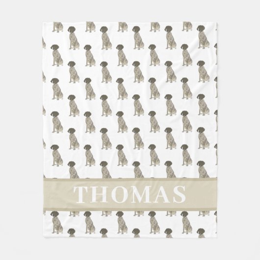 Duitse Staande Hond (Lever & Wit) Fleece Deken (Voorkant)