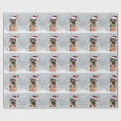 Duitse Staande Hond met Draadhaar Prettig Kerstfe Cadeaupapier (Vlak)