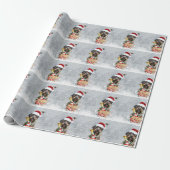Duitse Staande Hond met Draadhaar Prettig Kerstfe Cadeaupapier (Uitgerold)