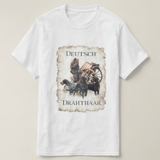 Duitse Staande Hond met Draadhaar T-Shirt (Design voorkant)