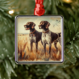 Duitse Staande Hond Metalen Ornament