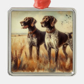 Duitse Staande Hond Metalen Ornament (Voorkant)