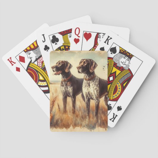 Duitse Staande Hond Pokerkaarten (Achterkant)