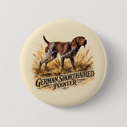 Duitse Staande Hond Ronde Button 5,7 Cm (Voorkant)