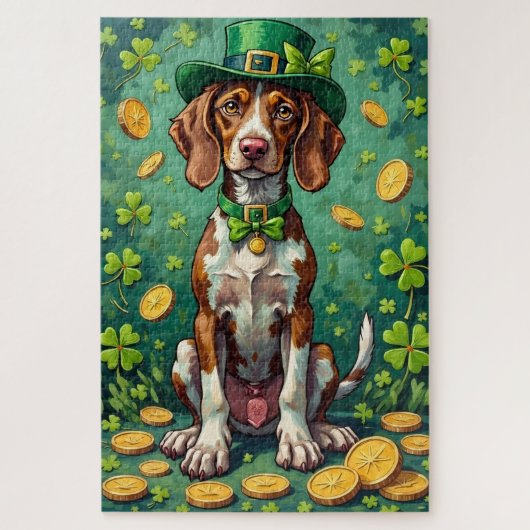 Duitse Staande Hond St. Patrick's Dag Legpuzzel (Verticaal)