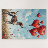 Duitse Staande Hond Valentijnsdag Hart Legpuzzel (Horizontaal)