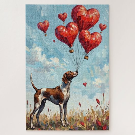 Duitse Staande Hond Valentijnsdag Hart Legpuzzel (Verticaal)