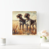 Duitse Staande Hond Vierkante Klok (Huis)