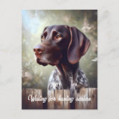 Duitse Staande Hond Wachtend Briefkaart (Voorkant)